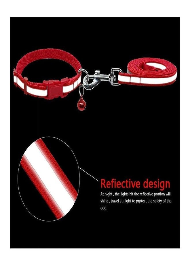 KittuPet طقم طوق ومقود للقطط من KittuPet عاكس للضوء، مقاس 10 مم، مع جرس صغير لطيف (10 مم)، قطعة واحدة - Image 3